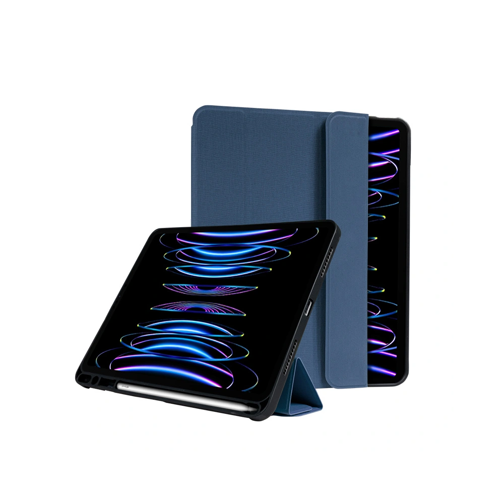 Etui Crong FlexFolio Apple iPad Air 10.9 2020/2022 (4, 5 gen) / iPad Pro 11 2021/2022 (3, 4 gen) / iPad Air 11 2024 (6. generacji) Pencil holder (niebieski)