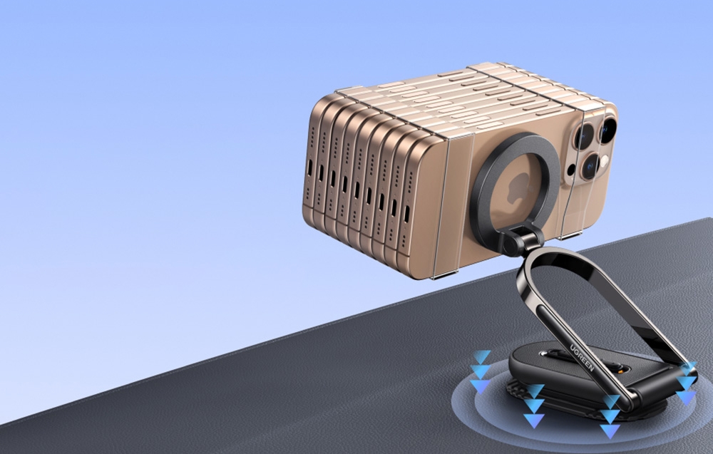 i smartfonów zamocowanych na uchwycie magnetycznym, przedstawiając siłę magnetyczną