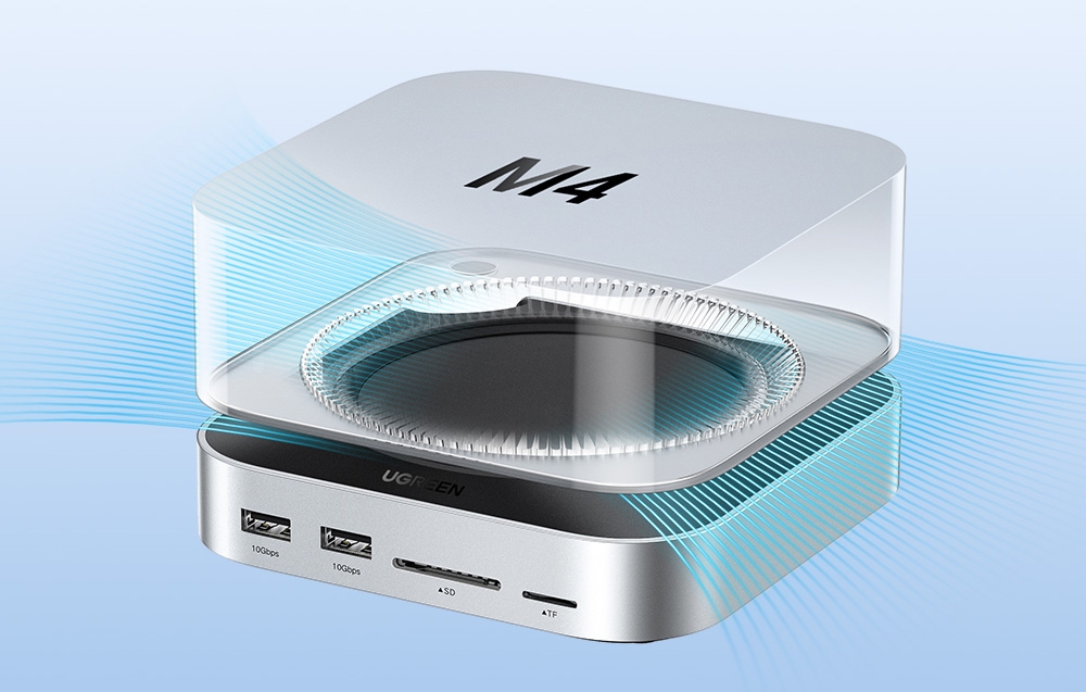 Visualization of the cooling system of the UGREEN docking station with Mac mini M4