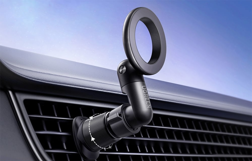 Magnetische Halterung von UGREEN, montiert am Auto-Lüftungsgitter