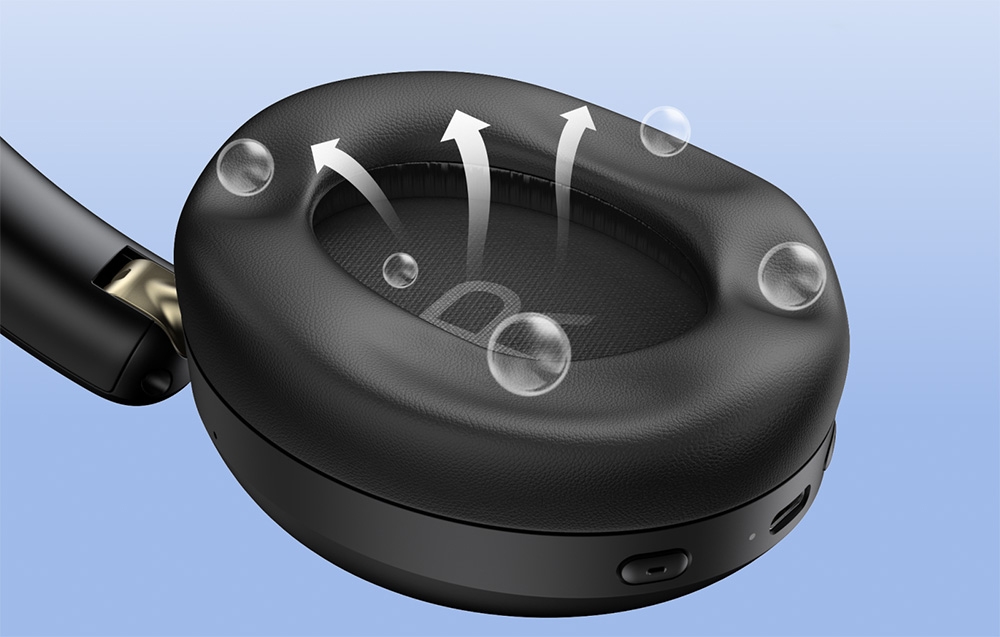 zbliżenie na nausznik słuchawek Ugreen Studio Max2