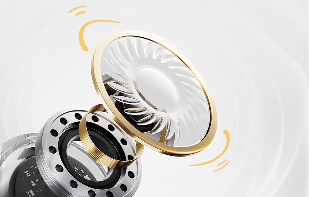 Close-up of the headphone driver.