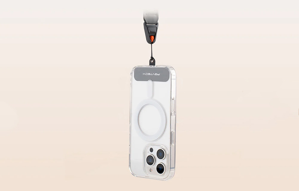 iPhone mounted to the PGYTECH strap