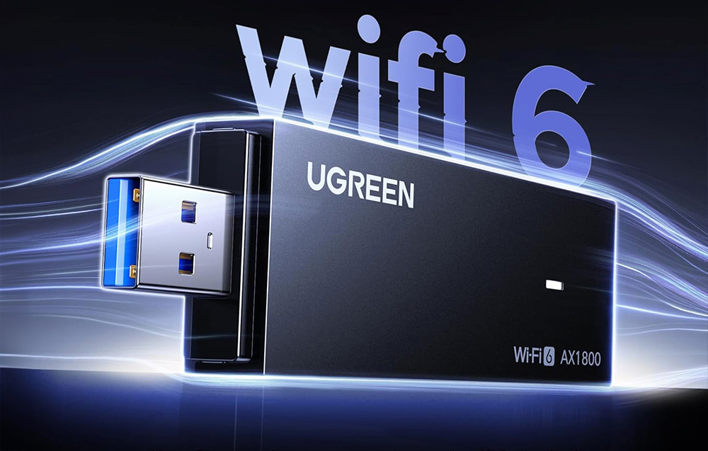 UGREEN USB network card with the wifi6 label at the top
