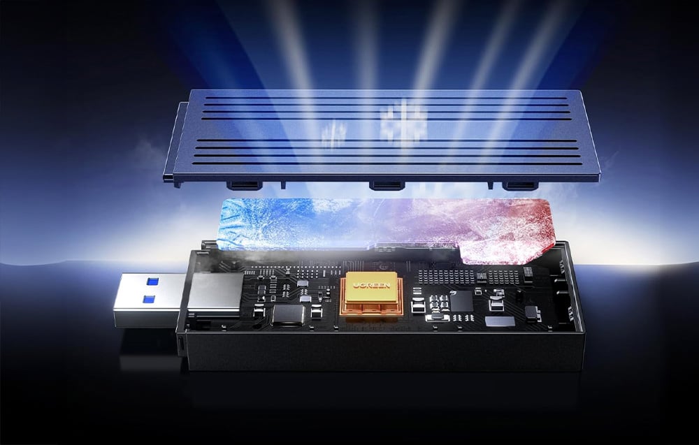 UGREEN USB network card showing internal components