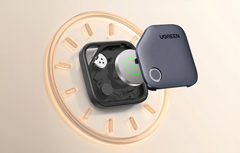 UGREEN Locator mit sichtbarer Batterie im Inneren
