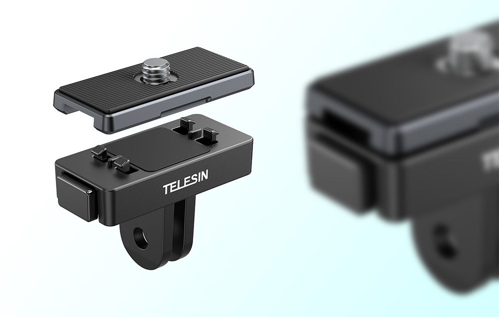 Adaptor magnetic Telesin pe un fundal deschis