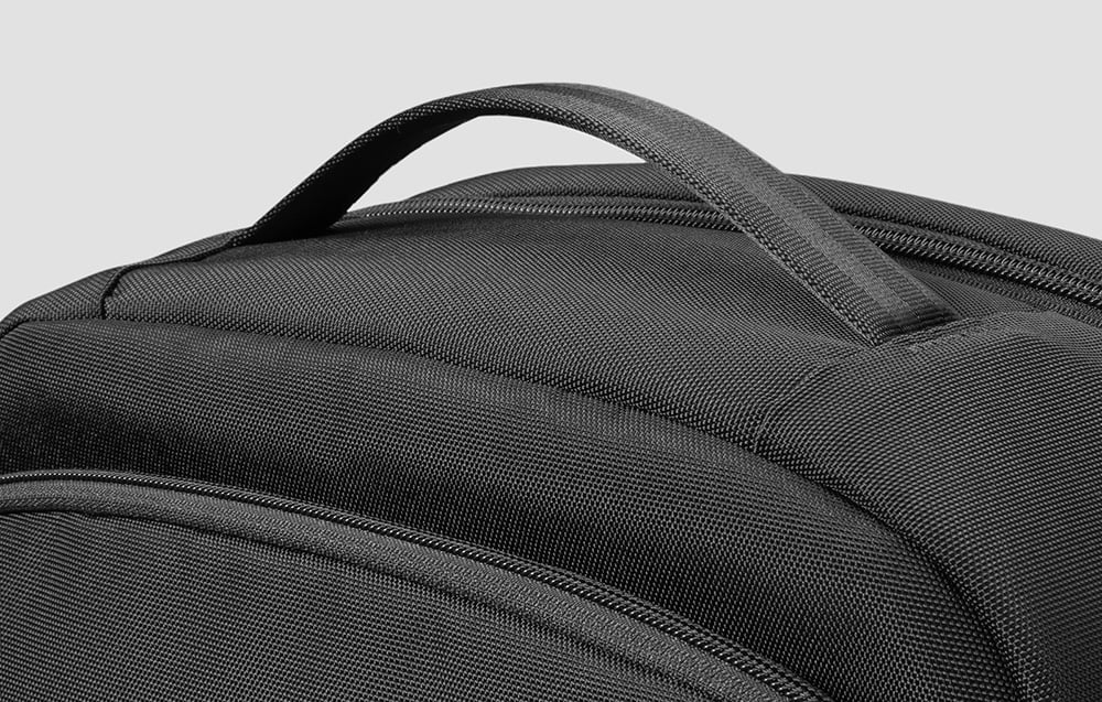 close-up of the backpack handle
