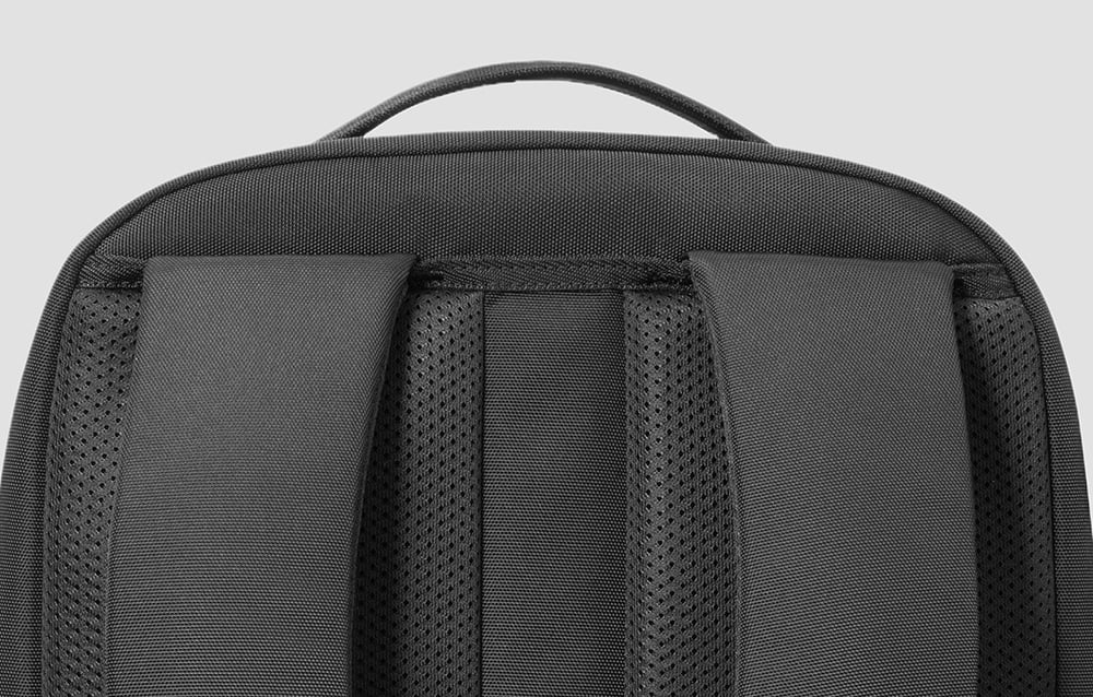 view of the back of the backpack and its straps