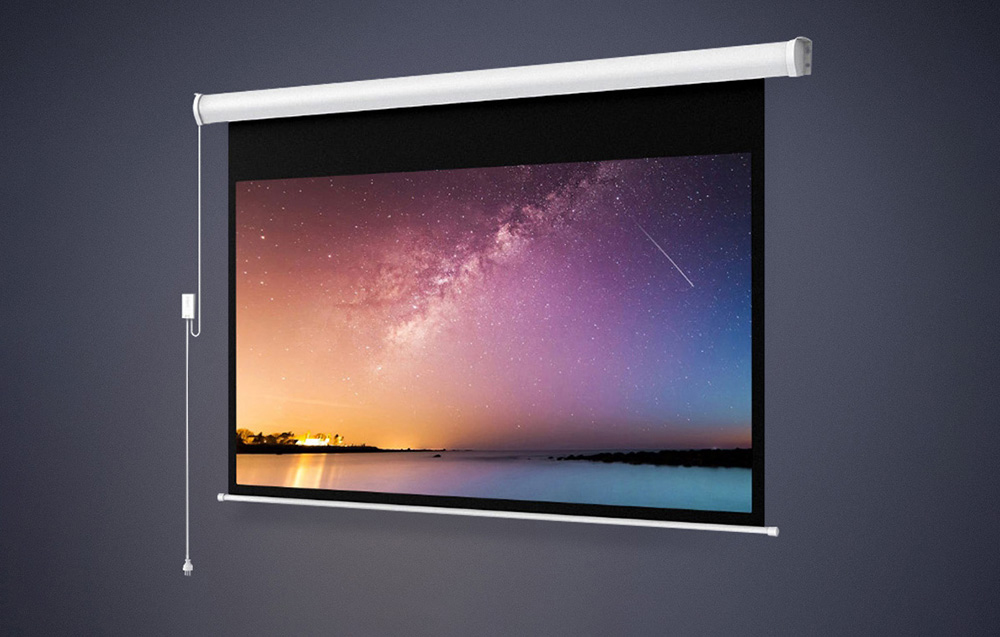 Ekran BW-VS13 wyświetlający kontrastowy, kolorowy obraz kosmosu na ciemnym tle.