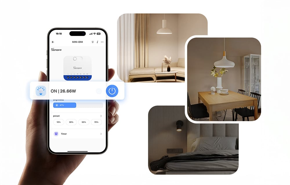 Sterowanie oświetleniem z aplikacji mobilnej z podglądem zużycia energii