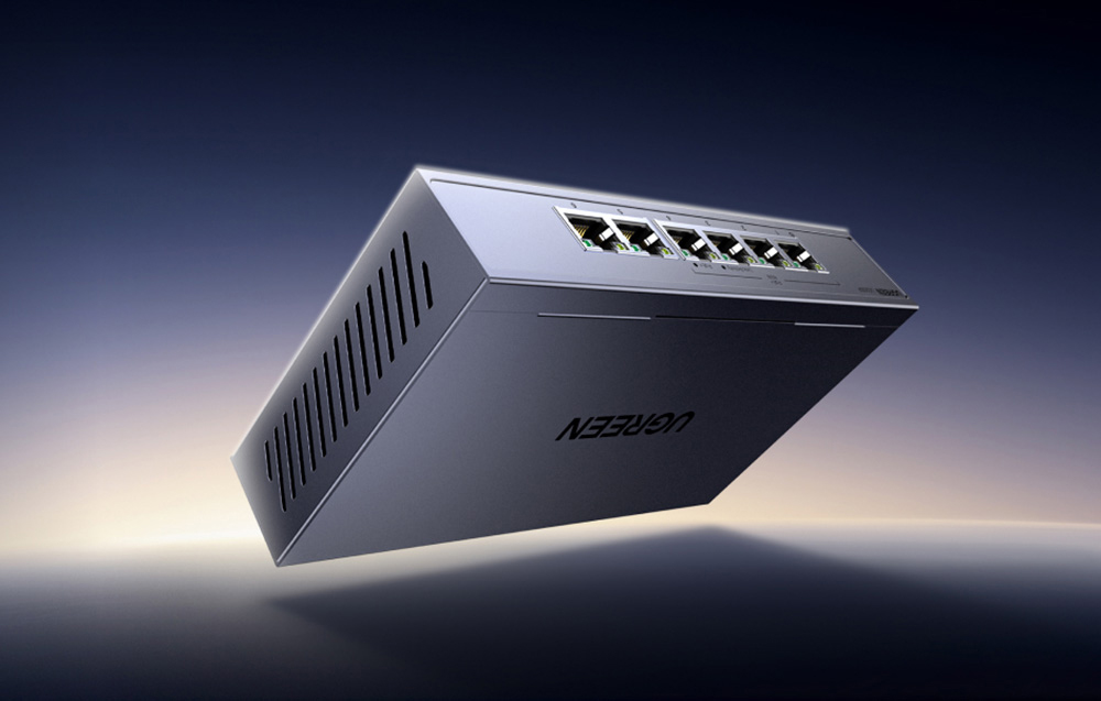 szary Przełącznik Ethernet Ugreen