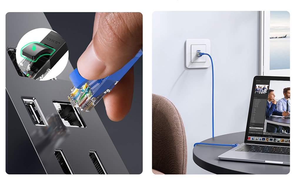 Kabel RJ45 Ugreen w różnych sytuacjach