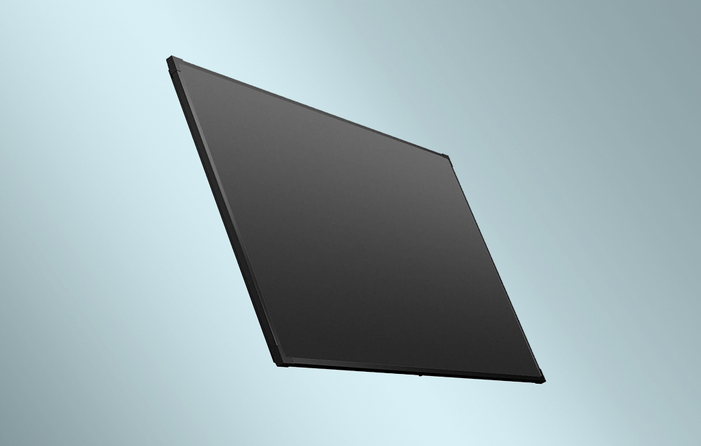 Projection screen on a light background