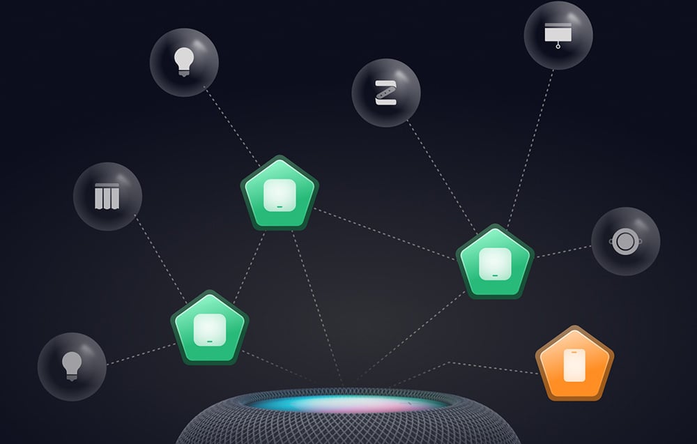 Asystent głosowy z ikonkami kompatybilnych urządzeń