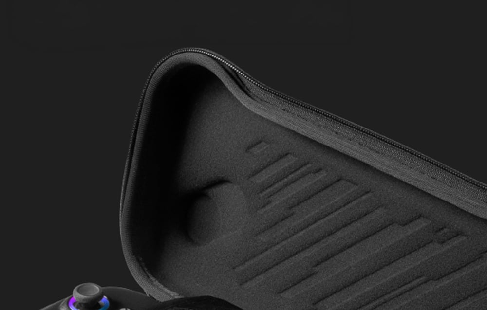 View of the open interior of the case lined with soft material featuring embossed patterns.