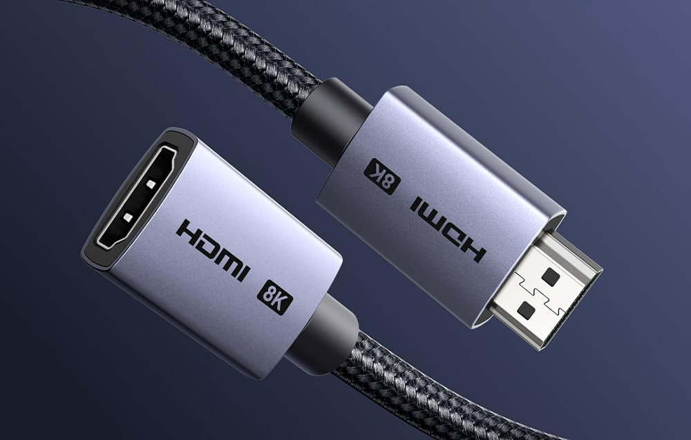Kabel HDMI na ciemnym tle