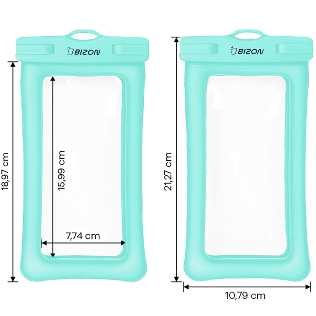 Abmessungen der wasserdichten Hülle Bizon Case Hydrofloat