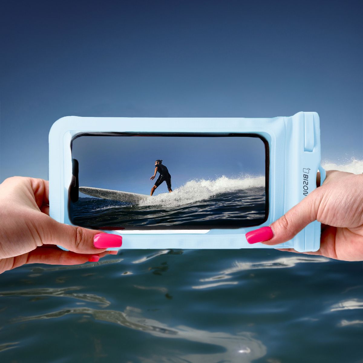 Transparenz und Klarheit des auf dem Bildschirm im Etui Bizon Case Hydrowrap angezeigten Bildes