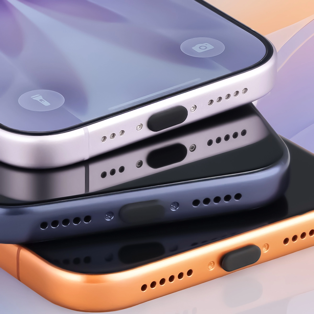 USB-C Schutzkappen Bizon Accessories Dust Plug in Telefone eingesetzt