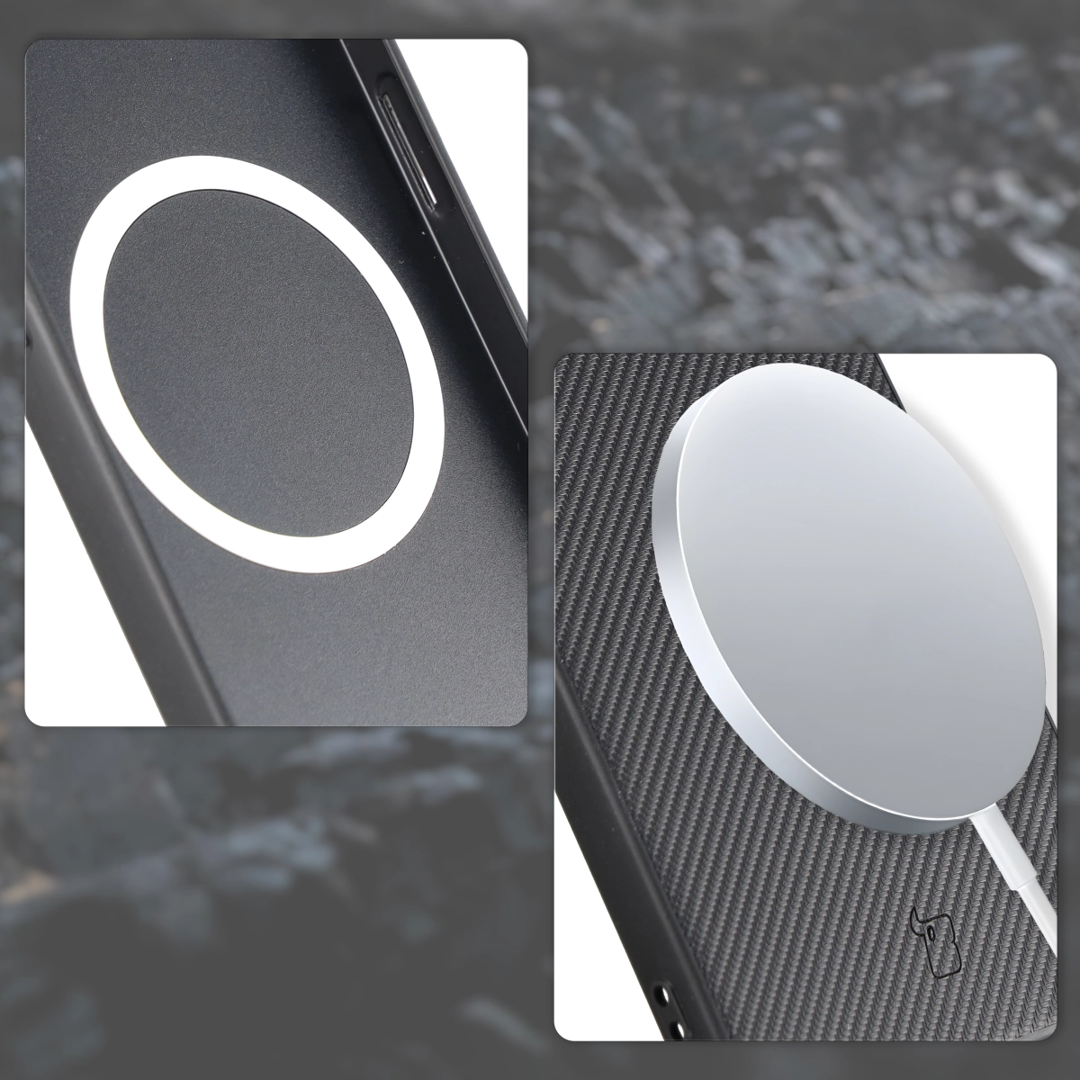Pierścień do MagSafe w etui Bizon Case CarbO - uniwersalne
