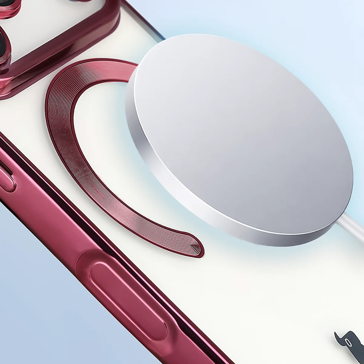 Zbliżenie na pierścień MagSafe w etui Bizon Case GuardO do iPhone 18 Pro Max / 17 Pro Max