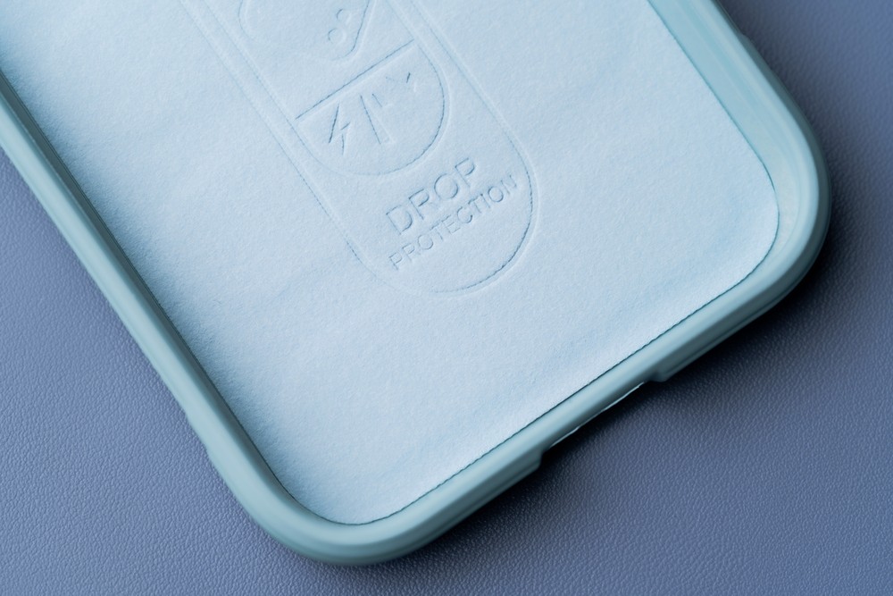 Close-up of the microfiber lining in the Bizon Case Tur