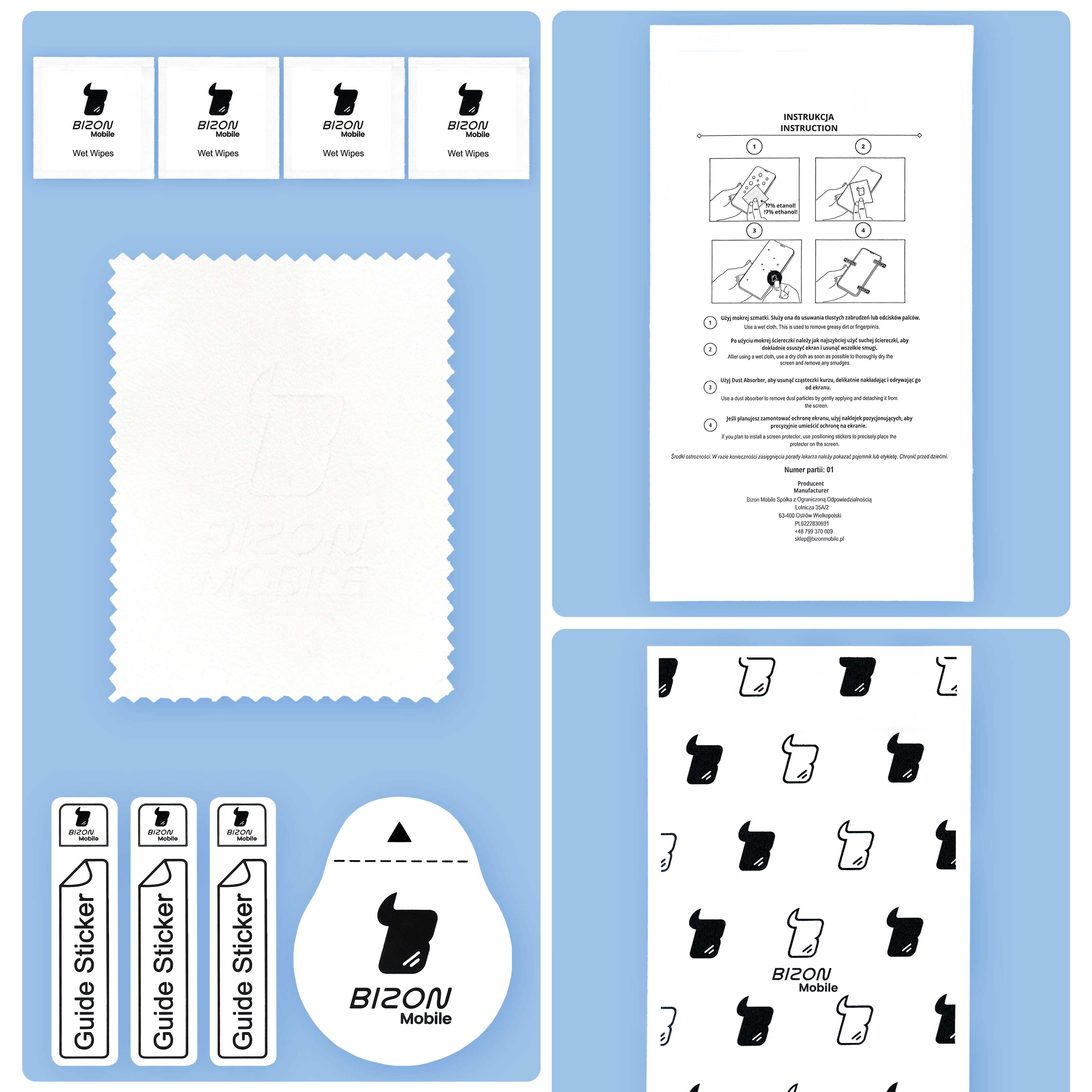 Zestaw aplikacyjny Bizon Glass Clear Pack do OnePlus Nord 5