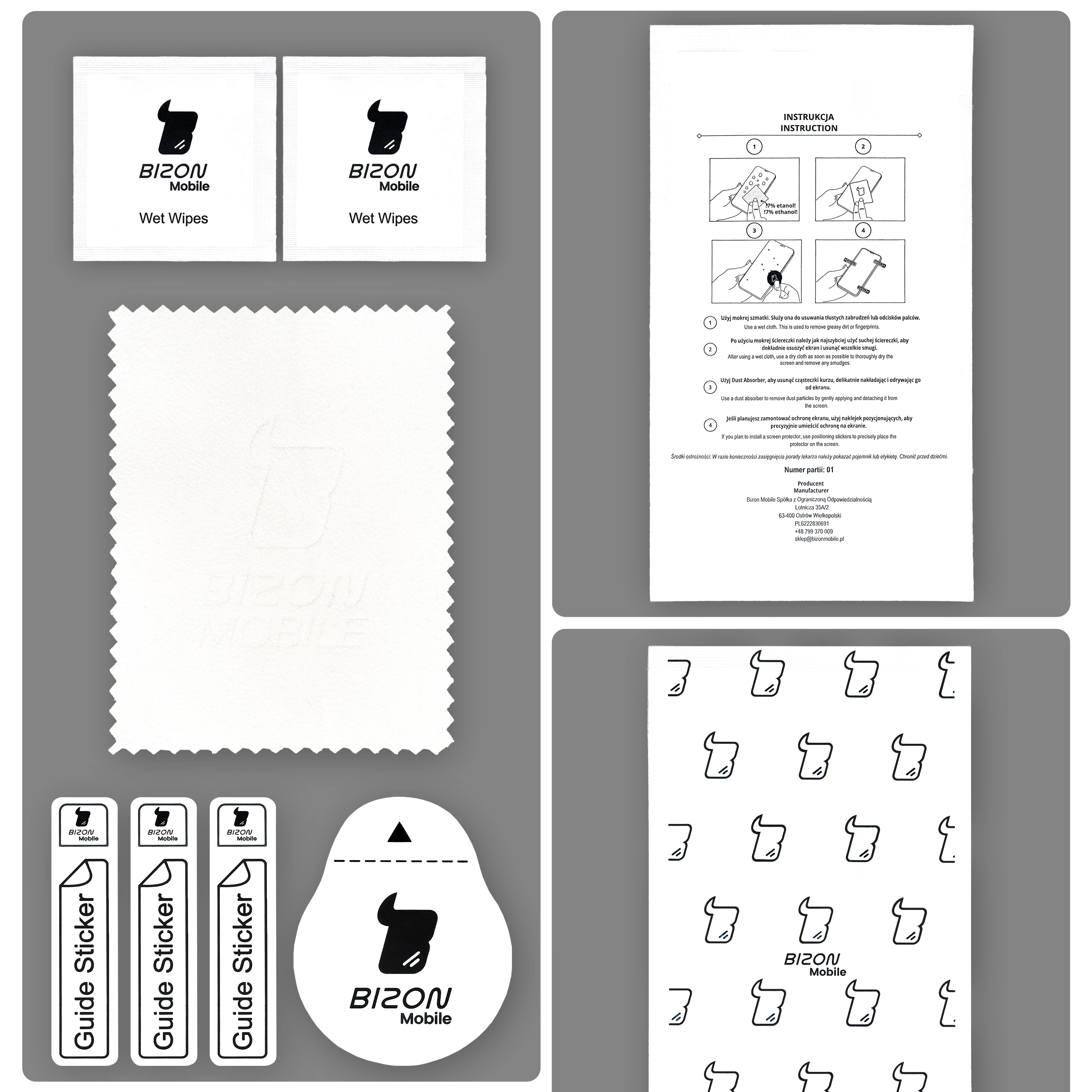 Zawartość zestawu Bizon Glass Edge Shadow Duo