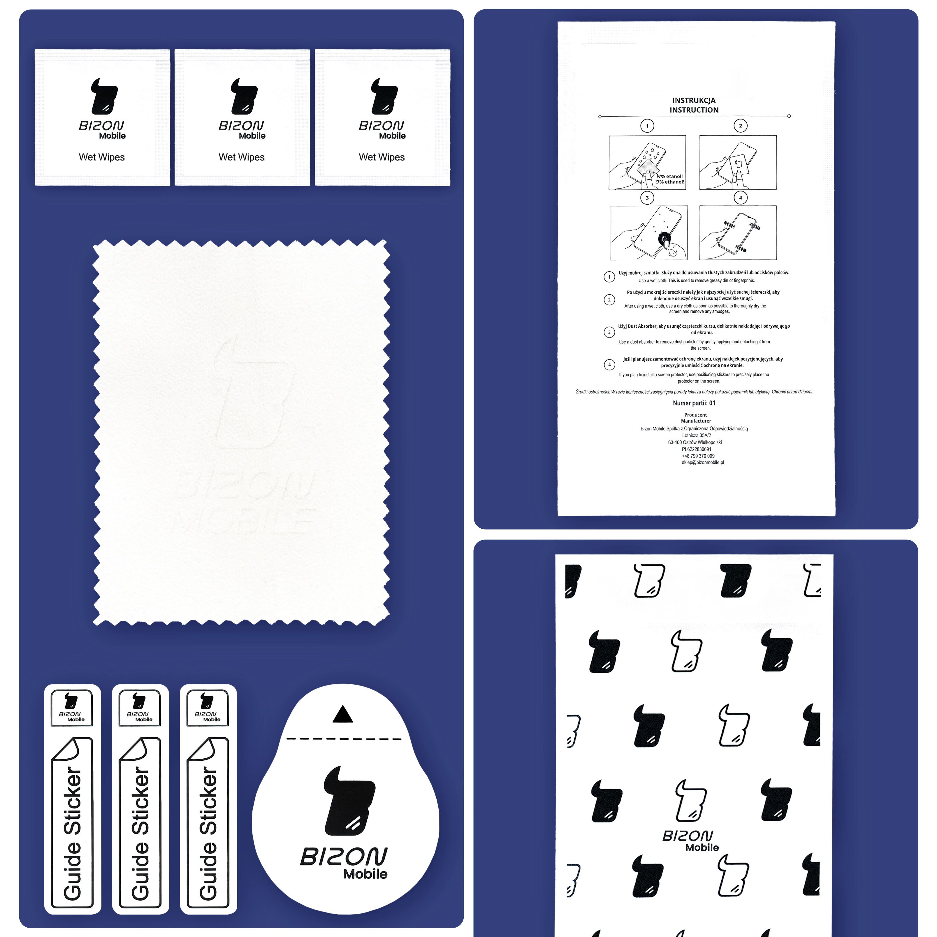 Zestaw aplikacyjny Bizon Glass Edge Pack do Xiaomi Redmi 15C 4G / 5G