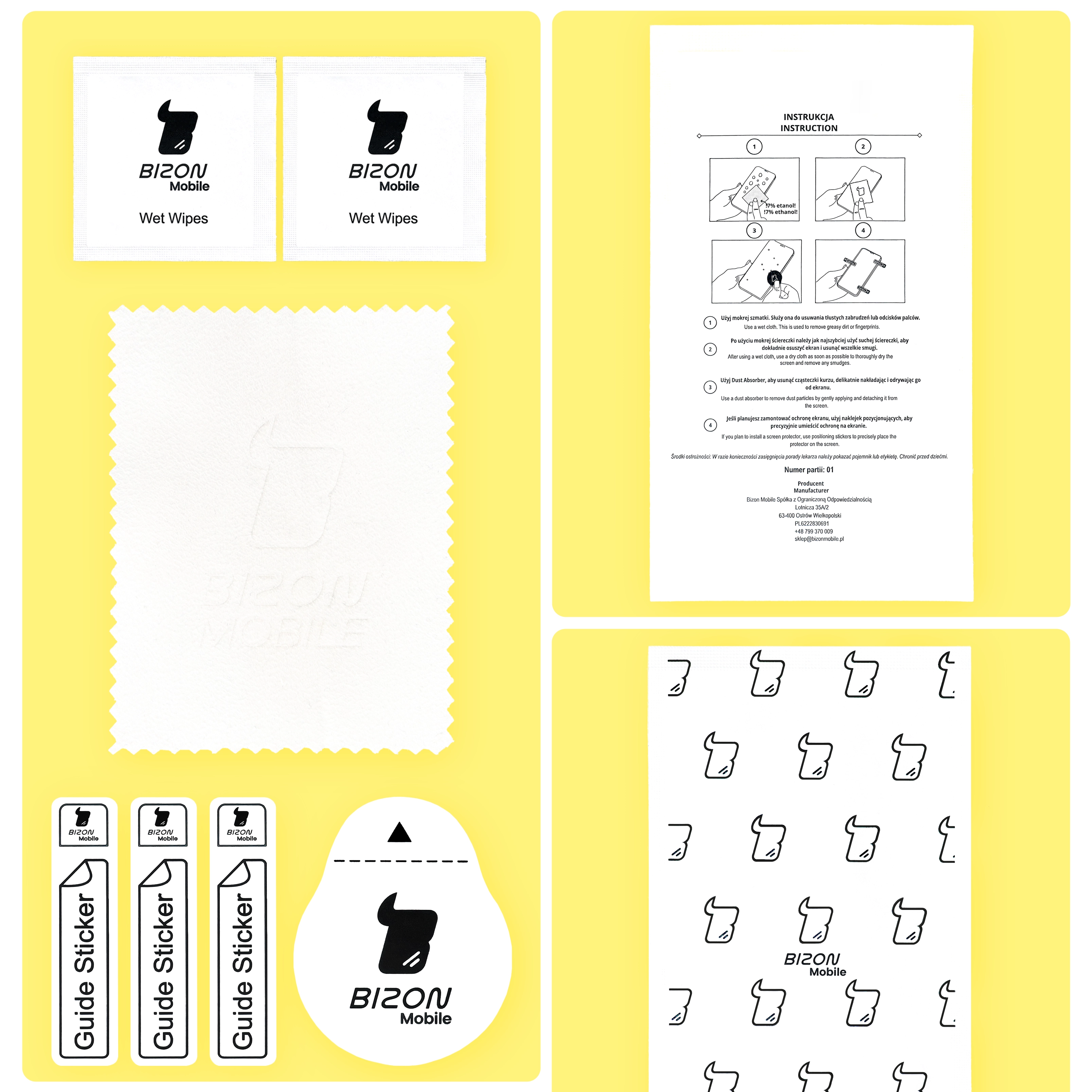 Zawartość opakowania Bizon Film Sun Duo do Xiaomi 15T Pro