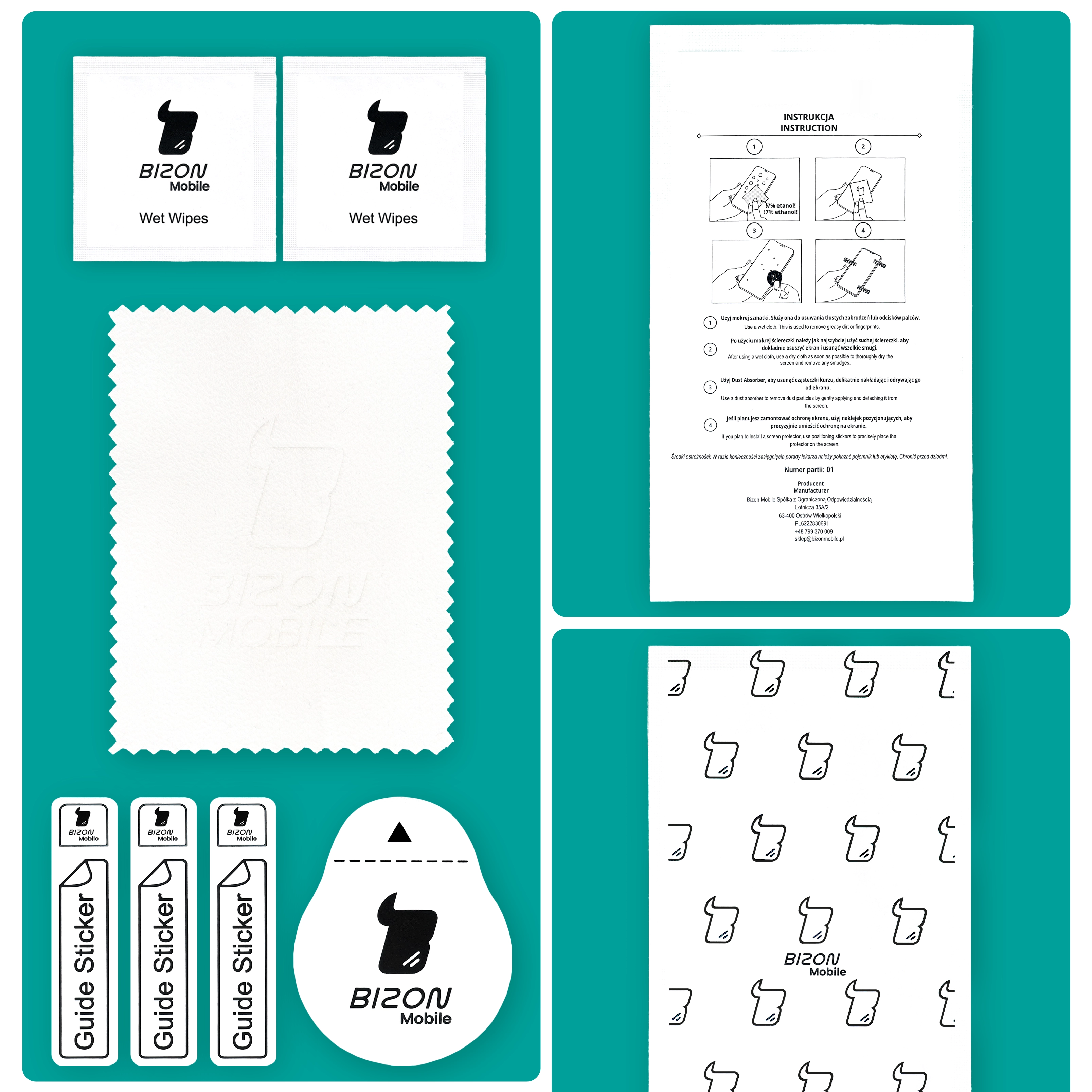 Zawartość opakowania Bizon Film Hydrogel Front Duo do Samsung Galaxy S26 Ultra