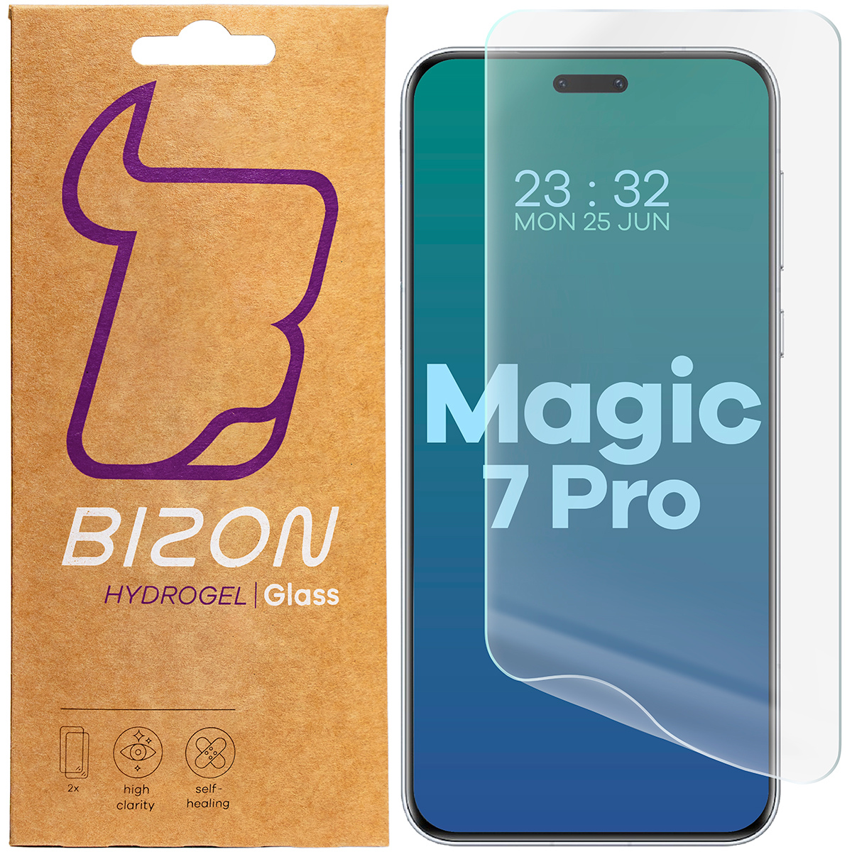Hydrogel-Folie für den Bildschirm Bizon Glass Hydrogel Front für Honor Magic7 Pro, 2 Stück