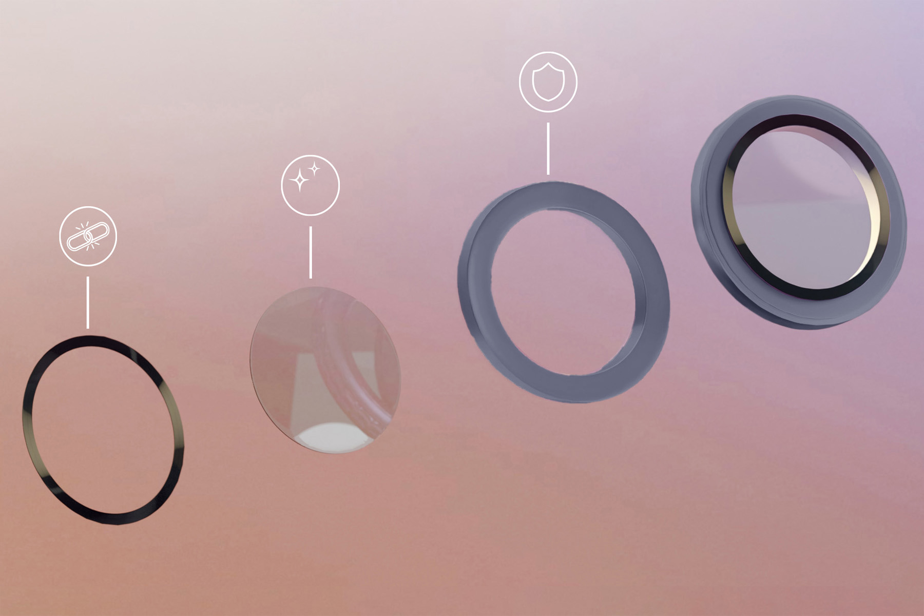 Bizon Glass Lens auf die Kamera-Insellösung aufgebracht