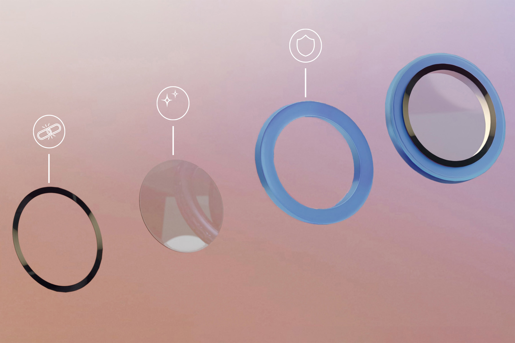 Szkło Bizon Glass Lens nakładane na wyspę aparatów