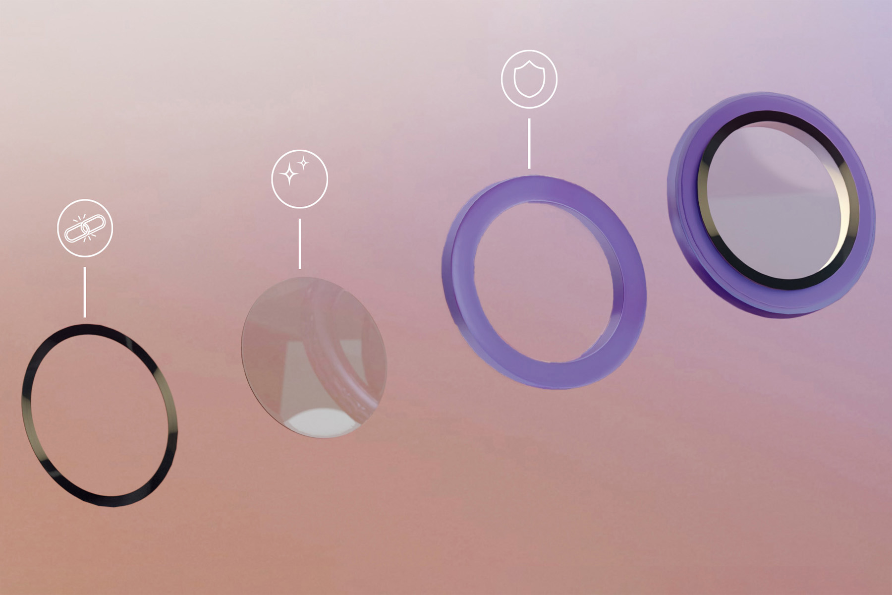 Bizon Glass Lens auf die Kamera-Insel aufgebracht