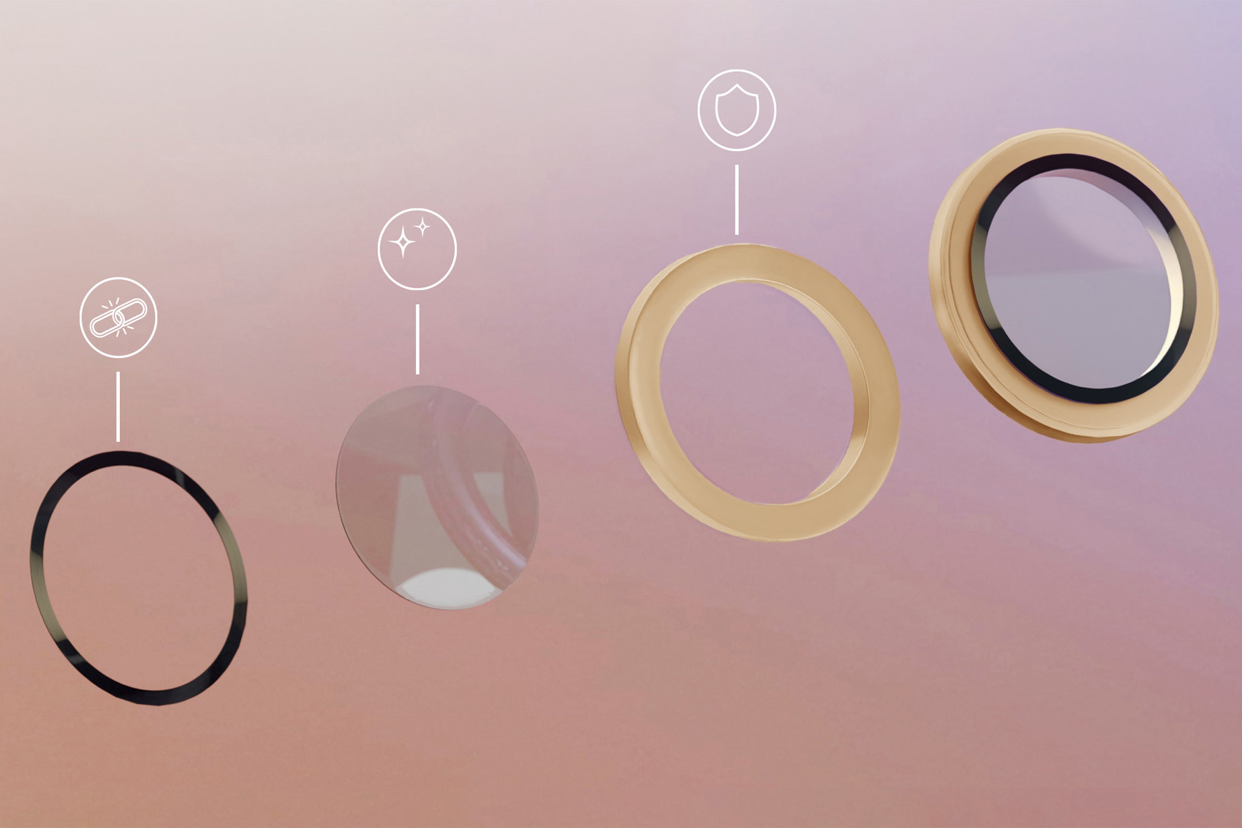 Bizon Glass Lens über der Kamerainsel angebracht