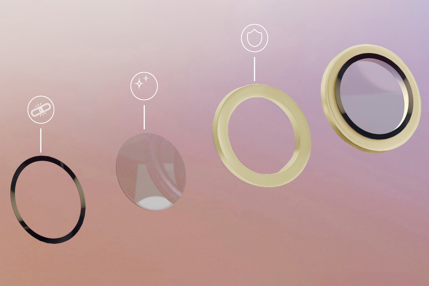 Szkło Bizon Glass Lens nakładane na wyspę aparatów