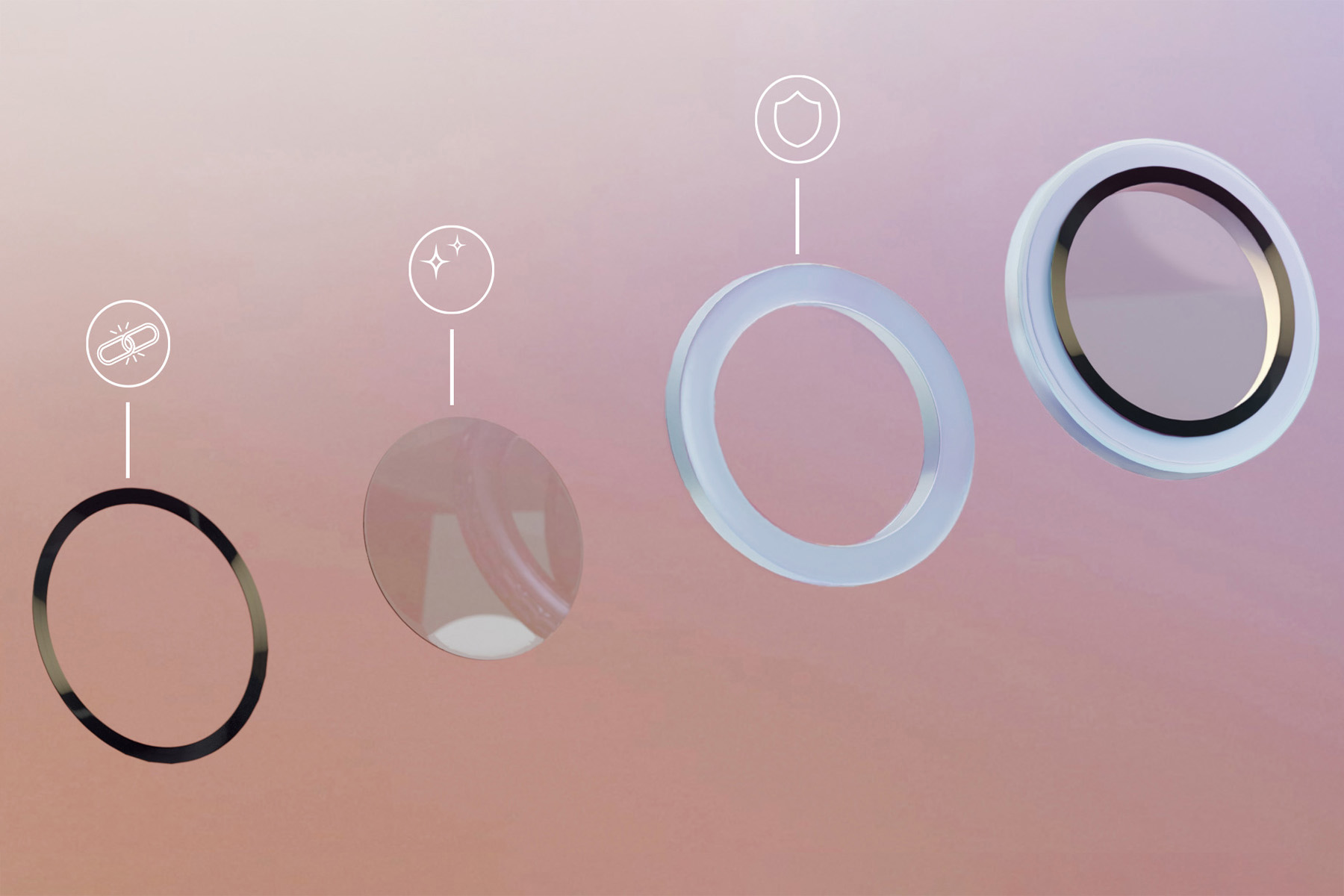 Szkło Bizon Glass Lens nakładane na wyspę aparatów