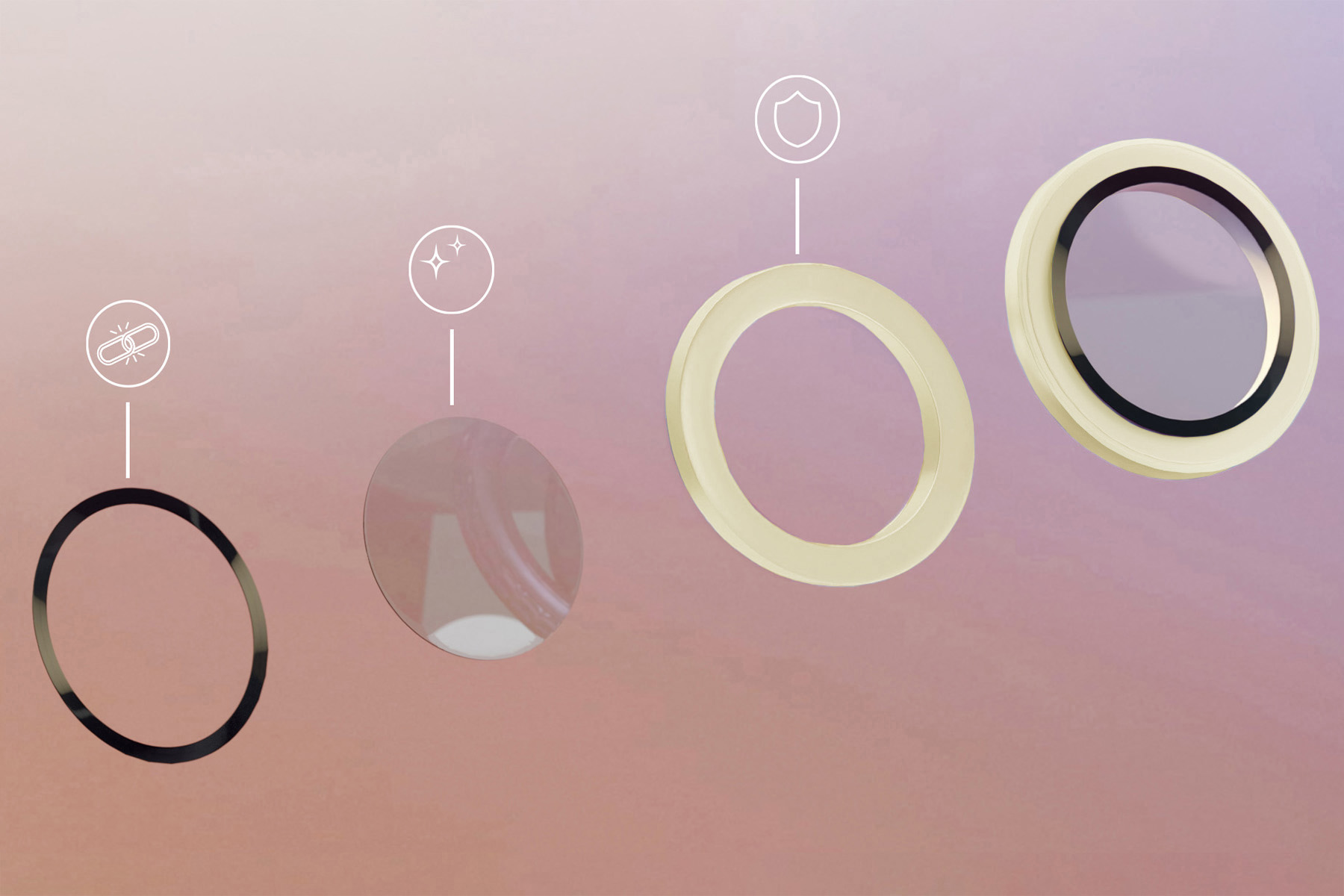 Szkło Bizon Glass Lens nakładane na wyspę aparatów