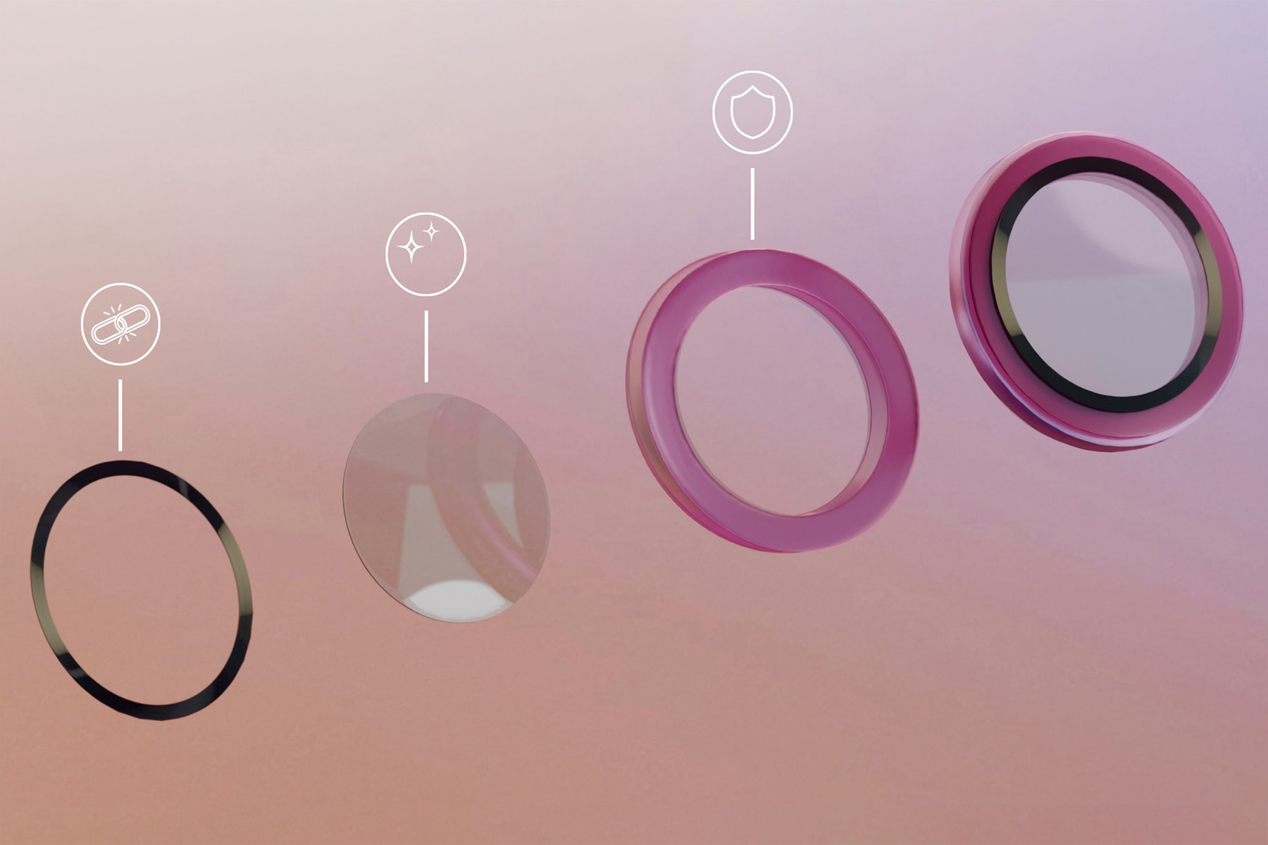 Bizon Glass Lens auf die Kamera-Insel aufgebracht