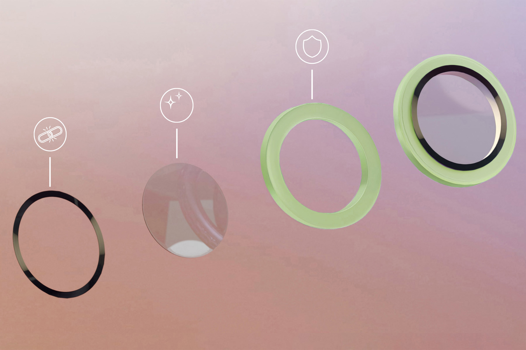 Szkło Bizon Glass Lens nakładane na wyspę aparatów