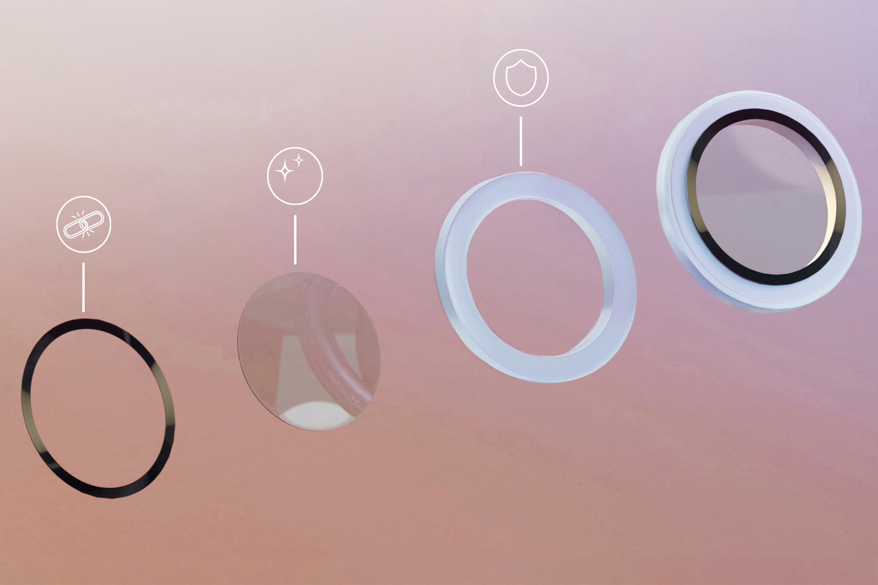 Szkło Bizon Glass Lens nakładane na wyspę aparatów