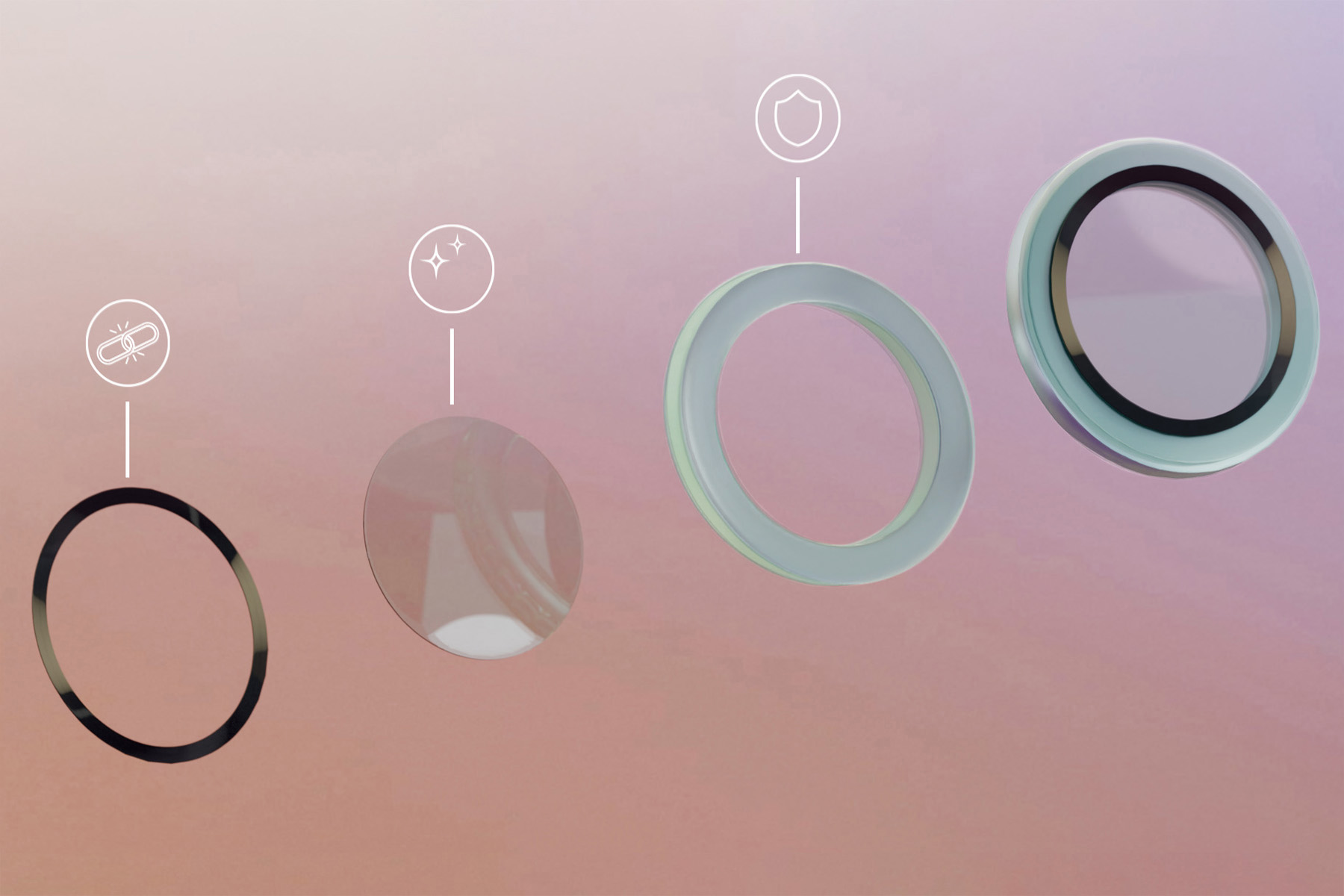 Szkło Bizon Glass Lens nakładane na wyspę aparatów