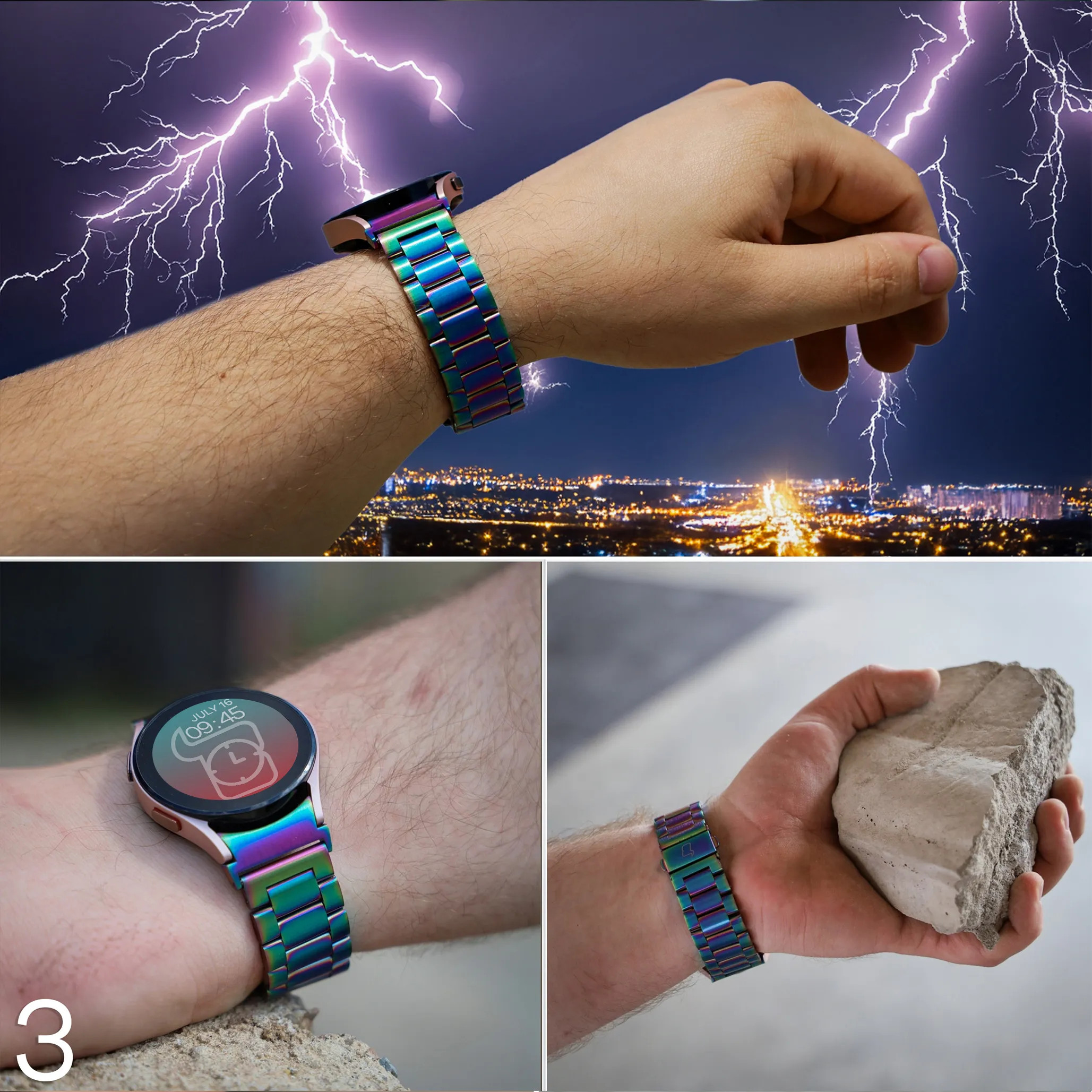 Pasek Bizon Strap Watch Aura na dużym nadgarstku