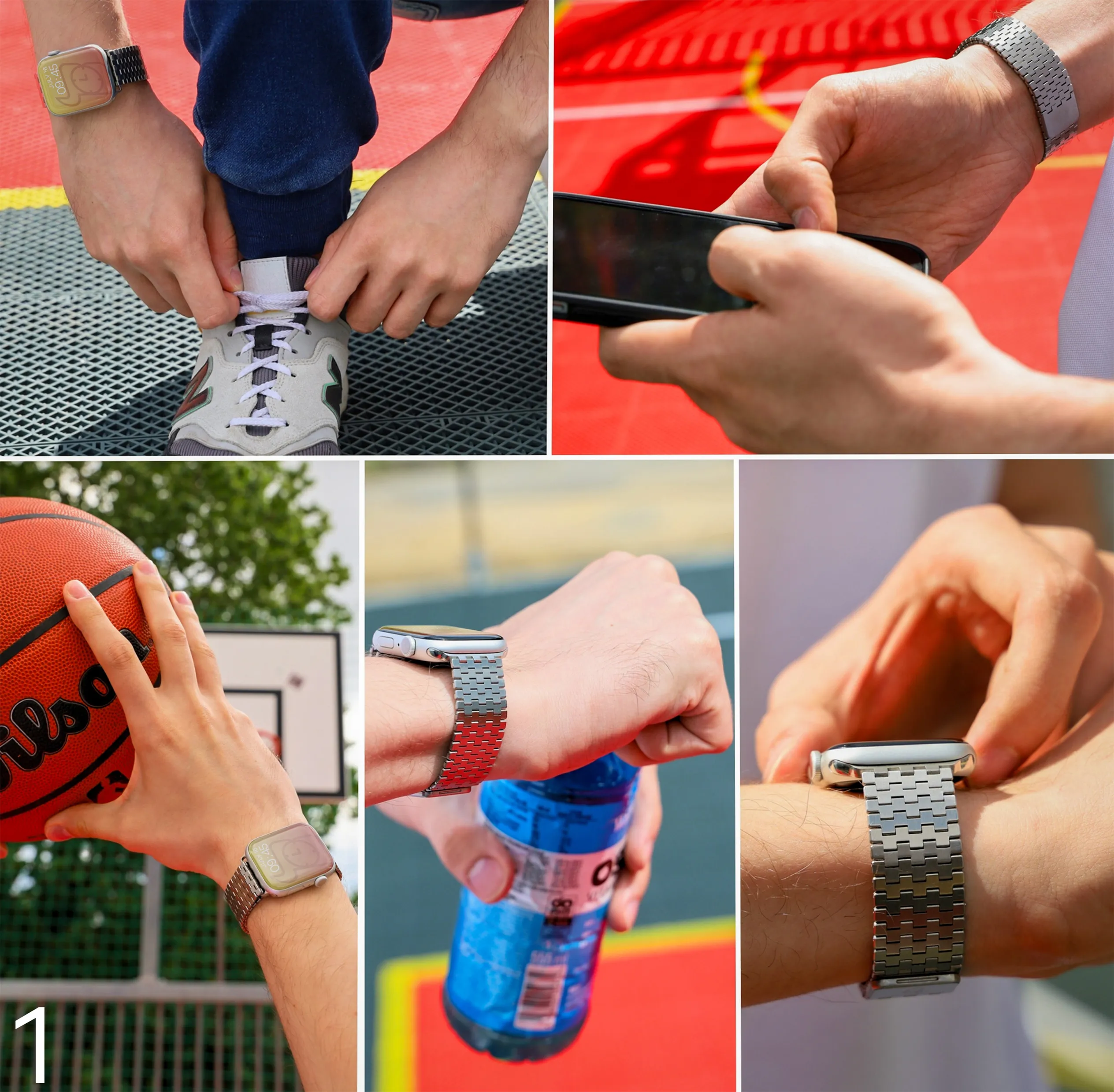 Bizon Strap Watch Titanium on a small wrist