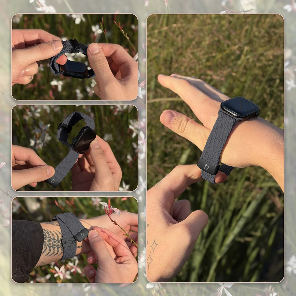 Pasek Bizon Strap Watch Trenza z zapięciem magnetycznym na ręce