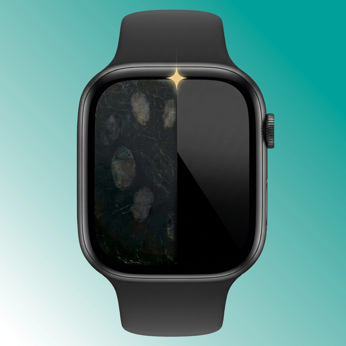 Porównanie ekranu z i bez folii hydrożelowej Bizon Watch Film HydroFlex