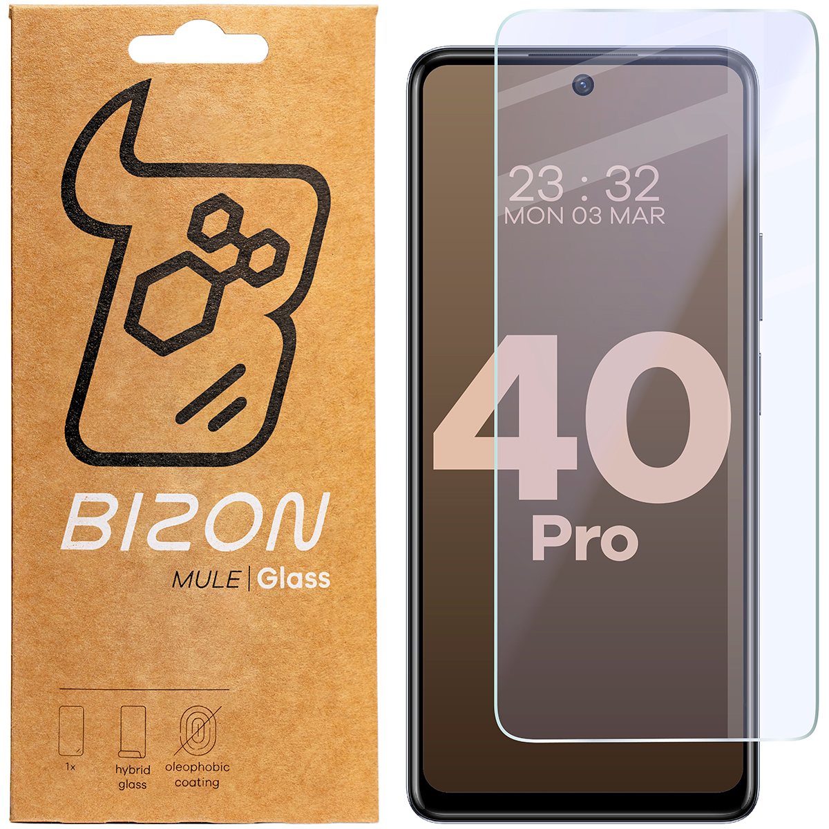 Szkło hybrydowe na ekran Bizon Glass Mule do Infinix Hot 40 Pro