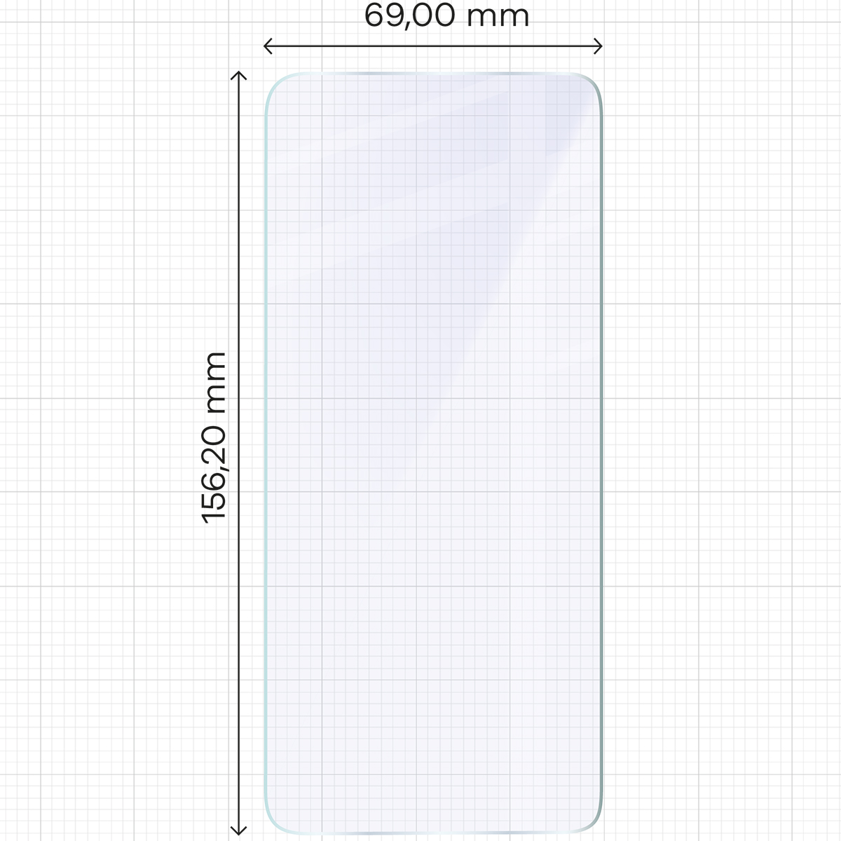 Miarka z wymiarami szkła hybrydowego Bizon Glass Mule